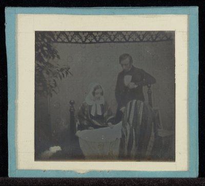 Porträt von Herrn und Frau Eynard bei einer Wiege von Jean Gabriel Eynard